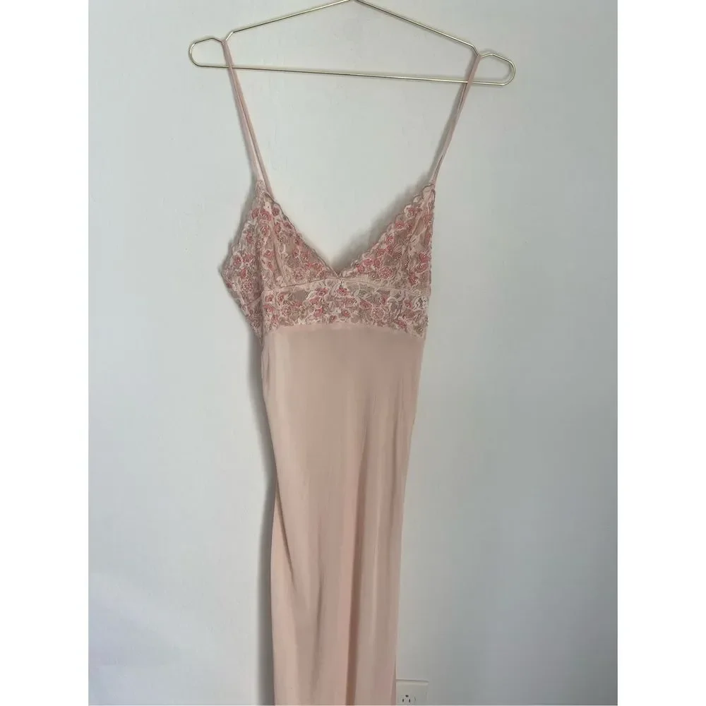 INTIMATELY FREE PEOPLE Midnight Magic Beaded Maxi Slip Size Large NWOT - Picture 2 of 7